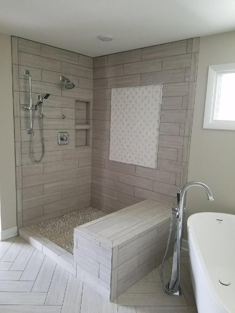 Shower room tiles design | H&R Carpets and Flooring